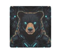 Yoogain Sac de maquillage personnalisable en forme d'ours CyberpunkMake Up pour objectif d'appareil photo - Autocollant magique - Organisateur de bijoux - 55 x 55 cm - Pour femme, ours, 21.7x21.7in