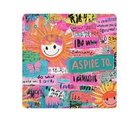 Yoogain Sac de maquillage personnalisable motif soleil coloré art mots DoodleMake Up Bag Camera Lens Cloth Self Adhesive Travel Make Up Organizer Wrap 21,7 x 21,7 Wrapper Cosmetic Organizers For