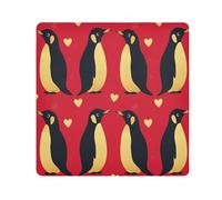 Yoogain Sac de maquillage personnalisable pingouin doré rouge pour la Saint-Valentin, sac de maquillage pour objectif d'appareil photo, sac de voyage, 55 x 55 cm, sacs d'emballage pour femmes,