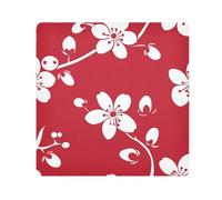 Yoogain Sac de maquillage personnalisable pour Pâques - Motif floral - Rouge cerise - Pour objectif d'appareil photo - Sac de voyage magique - 21,7 x 21,7 cm, Motif floral de Pâques Rouge cerise,