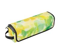 Yoogain Sac de voyage pour outils de cheveux avec coussinet résistant à la chaleur, organiseur de voyage pour fers plats, lisseurs, fers à friser, aquarelle abstraite, jaune citron, vert clair