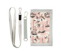 Yoogain Ship Leaf Peach Portefeuille fin pour femme avec cordon, Pêche feuille de bateau, 1 size, Tendance