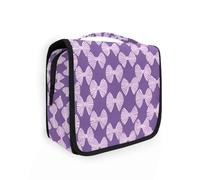 Yoogain Style japonais Candy Violet Blanc Sac de voyage pour articles personnels avec crochet de suspension Grand kit de rasage pour homme Vertical Autonome