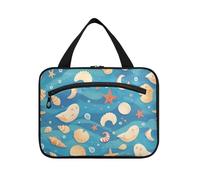 Yoogain Summer Beach Trousse de toilette à suspendre pour homme avec crochet, sac unisexe design pour homme pour accessoires de voyage, salle de bain envase para parfum de L, Summer Beach Blue Shells