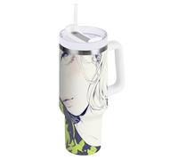 Yoogain Sweet Animal Green Girl Gobelet isotherme avec couvercle pour course à pied, bouteille d'eau à large goulot, tasse de voyage pour le sport, la garderie, le camping et plus encore