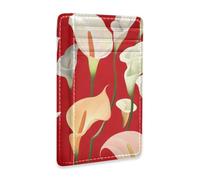 Yoogain Sweet Calla Lily Flower Portefeuille fin en cuir rouge pour femme avec pince à billets bloquant RFID pour cartes de crédit pour homme et femme