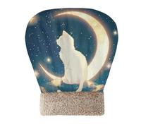 Yoogain The White Cat on The Moon Cave Sac de lit pour chat d'intérieur ou petit chien Cachette pour animal domestique Confortable Hiver Confortable semi-fermé