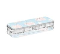 Yoogain Tirelire en forme de cochon rose avec étui à crayons transparent à double compartiment pour l'école avec bouton-pression et couvercle