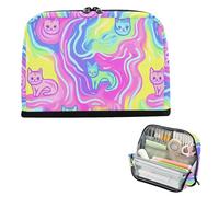 Yoogain Trousse à crayons de grande capacité extensible pour étudiants, école, art violet et vagues mystérieuses