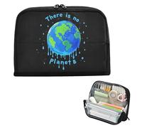 Yoogain Trousse à crayons de grande capacité - Organiseur de bureau multifonction pour garçons - Offichere Is No Planet B - Peinture qui coule