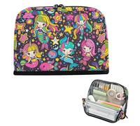 Yoogain Trousse à crayons de grande capacité pour maquillage - Robuste - Rangement pour papeterie - Pour la maternelle, les sirènes, les licornes et les arcs-en-ciel