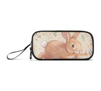 Yoogain Trousse à crayons personnalisable en nylon avec inscription « A Little Rabbit Running » - Fournitures scolaires - Grande capacité - Pour garçons - Organiseur de papeterie pour enfants du lycée