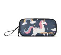 Yoogain Trousse à crayons personnalisable en nylon avec motif de licornes de rêve pour adolescent - Grande capacité - Pour l'école - Pour femme