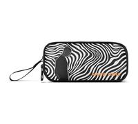 Yoogain Trousse à crayons personnalisable en nylon noir et blanc avec inscription « A Thinking Man » - Grande capacité - Pour écolière