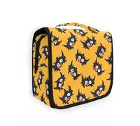 Yoogain Trousse de maquillage de voyage avec crochet de suspension Motif monstres d'Halloween avec compartiments et poignée