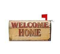 Yoogain Welcome Home Couverture magnétique pour boîte aux lettres Motif vieux bois Pour Halloween Noël Taille standard