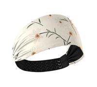 Yoogain William Morris Style Daisy Almond Bandeau large élastique pour femme pour sports athlétiques, cyclisme, cyclisme usage quotidien