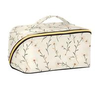 Yoogain William Morris Trousse à maquillage avec compartiments et poignée Motif marguerite et amande