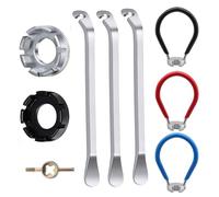 Yoogeer Clés à rayons de vélo 9 en 1, kit d'outils pour rayons de vélo avec 9 leviers de pneus de vélo, clé à rayons, kit de correction de jante de vélo, outils de poche pour réparation de vélo