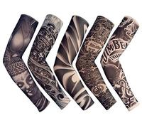 Yoogeer Lot de 5 Manchons de Tatouage temporaire pour Cyclisme, Basket-Ball et Soleil pour Homme et Femme
