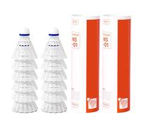 Yooghuge 6/12 volants de badminton de compétition en nylon coupe-vent pour entraînement en plein air durable et stable, léger volant intérieur et