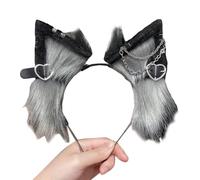 Yooghuge Bandeau oreilles de loup pour carnaval, fête, passionnés de cinéma, cosplay, anime, accessoires unisexes pour adultes, maquillage pour le lavage du visage, bandeaux pour filles, bandeaux