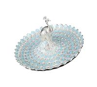 Yooghuge Bol à fruits en métal orné avec détails en relief de paons résistant à la corrosion pour un usage quotidien et décoration élégante pour fête
