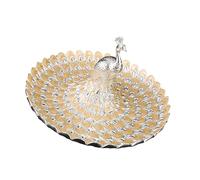 Yooghuge Bol à fruits en métal orné avec détails en relief de paons résistant à la corrosion pour un usage quotidien et décoration élégante pour fête