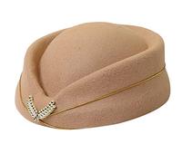 Yooghuge Chapeau d'hôtesse de l'air, chapeau d'hôtesse de l'air, chapeaux de fête, uniforme formel, accessoire pour femme, chapeau d'hôtesse de l'air, noir