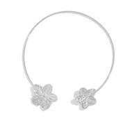 Yooghuge Collier empilable avec manchette florale réglable - Cadeau de plage élégant - Collier ras du cou élégant pour femme - Chaîne empilable minimaliste, taille unique, Comme décrit, Comme décrit.