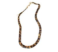 Yooghuge Collier imprimé léopard d'inspiration rétro, collier unique imprimé léopard avec facteurs tressés pour femmes avant-gardistes mode rétro