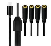 Yooghuge Convertisseur de prises de casque de type C pour plusieurs appareils - Câble audio numérique Plug & Play - Adaptateurs audio pour smartphones avec commandes en ligne