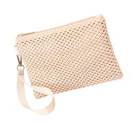 Yooghuge Élégant sac à main en paille tissée à la main pour femme - Petite enveloppe - Avec dragonne - Pour vacances à la plage - Sac de paille décontracté, H, One Size
