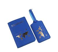 Yooghuge Étui de passeport en cuir synthétique pour femme et homme, voyage, amoureux de la mode, couple, mariage, cadeau pour passeport, femme, bleu, 2 piece set, Beauté de masse