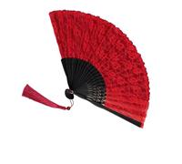 Yooghuge Éventail à main élégant en dentelle vintage pliable en tissu pour anniversaire, mariage, décoration d'intérieur, chinois, espagnol, cadeau pliable