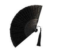 Yooghuge Éventail à main élégant en dentelle vintage pliable en tissu pour anniversaire, mariage, décoration d'intérieur, chinois, espagnol, cadeau pliable