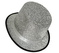 Yooghuge Fedora Chapeau haut-de-forme Blingbling à bord court pour défilé, scène, spectacle, carnaval, vacances