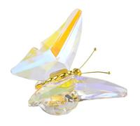 Yooghuge Figurine papillon volant en cristal avec base en verre Décoration de collection pour salon, chambre à coucher, bureau Sculpture en cristal