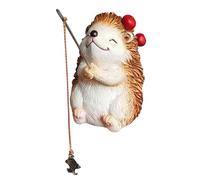 Yooghuge Figurine unique en résine de pêche pour aquarium, paysage miniature, maison créative, petit hérisson, sculpture de pêche