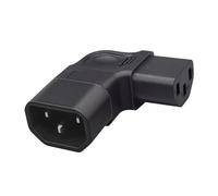 Yooghuge IEC320 C14 vers C13 Prise d'alimentation coudée à gauche C14 3 broches mâle vers femelle Adaptateur de prise de conversion pour appareils de conversion d'alimentation