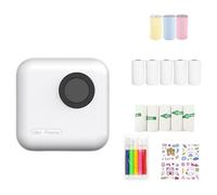 Yooghuge Imprimante thermique de poche compatible Bluetooth pour étiquettes, mémos, liste, impression sans encre, petite imprimante portable