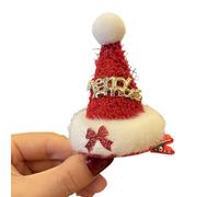 Yooghuge Jolie épingle à cheveux en forme de chapeau de Père Noël avec forte prise en main sur le thème du festival pour Noël, les vacances, les fêtes costumées, les festivals - Pince à cheveux pour