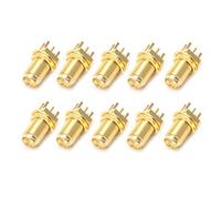 Yooghuge Lot de 10 extrémités pour montage sur circuit imprimé SMA femelle droite RF connecteur adaptateur connecteur queue de cochon adaptateur prise câble coaxial soudure panneau presse prise