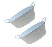 Yooghuge Lot de 2 pots de fleurs ovales en métal multi-usages pour balcon, rebord de fenêtre, jardinage, maison, fête de mariage