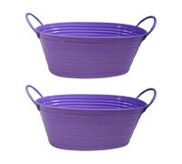 Yooghuge Lot de 2 pots de fleurs ovales en métal multi-usages pour balcon, rebord de fenêtre, jardinage, maison, fête de mariage
