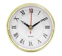 Yooghuge Mouvement d'horloge classique de 80 mm avec chiffres romains ronds à quartz avec bordure dorée Décoration d'intérieur pour fournitures Accessoires Mouvement à quartz de rechange