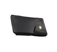 Yooghuge Petits porte-cartes de crédit pour homme et femme - Étui portefeuille en cuir avec fermeture à bouton - Portefeuille rétro avec fermeture à pression pour homme et femme, Noir