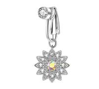 Yooghuge Piercing de nombril élégant en oxyde de zirconium - Facile à porter - Réglable et confortable - Accessoire de corps tendance, taille unique, Comme décrit, Comme décrit.