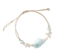 Yooghuge Styles réglable en forme de coquillage pour femme - Perles de coquillages en céramique - Chaîne de poignet de plage - Cadeau léger - Perles en céramique - Pour femme, taille unique, Comme