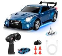 YOOHBERRYS Voiture Télécommandée Drift Pro, 1:43 Mini RC Drift Car, 4WD Dérive Car, Mini Voiture Télécommandée avec Gyros, Lumière LED, 15km/h, Cadeau de Jouet pour Les Enfants de 14+ Ans (Bleu)